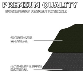 VaygWay Carpet Floor Mat for Car – Premium Quality 4 Piece Heavy Duty Set – Automotive Heavy-Duty Universal Fit Floor Mats for Cars, SUV, Truck w/Safety Heel Pad –Classic Black All Weather Floor Mats