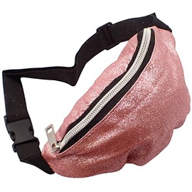 Topkids Accessories Kids Small Bumbags Bum Bag Bumbag Bum-Bag Waist Bag Rabbit Bum Bag Rainbow Bum Bag Glitter Bumbags with Adjustable Belt Fanny Pack for Kids, Boys, Girls (Glitter Pink)