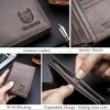 BULLCAPTAIN Large Capacity Genuine Leather Bifold Wallet/Credit Card Holder for