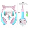 JBUNION Kids Headphones Wireless Children Cat Ear Bluetooth Earphones for