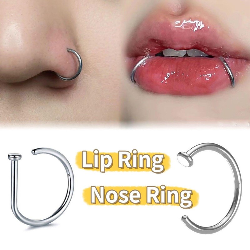 EHDWXVZM 8 Pieces Nose Piercing Ring Lip Piercing Ring D