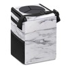 GACTIVITY Black and White Marble Car Trash Can with Lid