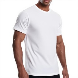 Men's Cooling Workout Shirts Bamboo Viscose Anti Odor Moisture Wicking Athletic Short Sleeve Lightweight Loose Gym Tee White