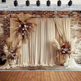 AlELCJY Bohemian Room Wall Photography Backdrop Bohemian Pampas Grass Art Decoration Backdrops Boho Floral Wedding Backdrop Bridal Shower Anniversary Adult Children Birthday Decor Backdrop (9x6feet)