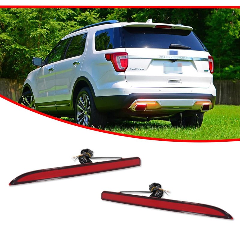 GTINTHEBOX Red Lens LED Bumper Reflector Lights for 2016 2017
