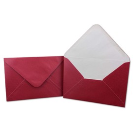 45 x Folding Cards Blank with Envelope - DIN A6 / C6 Red Matt Glossy - Folding Cards A6 10.5 x 14.7 cm with Envelopes C6 11.5 x 16 cm - Card Envelope Set by Glüxx Agent