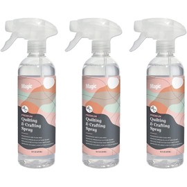 MAGIC Premium Quilting & Crafting Spray Bottle – Fabric Spray for Cutting, Creasing, & Sewing – Best Press Spray Starch for Quilting to Flatten Seams & Wrinkles – Wrinkle Spray (16oz Trigger) 3 Pack