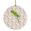 Caroline's Treasures WDK2908CO1 Ring-Necked Parakeet Christmas Ceramic Ornament, 3 in,