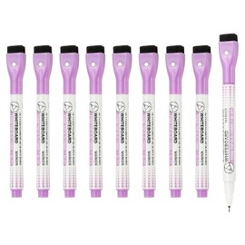 PATIKIL Magnetic Dry Erase Pen Fine Tip Dry Erase Purple Dry Erase Markers Dry Erase Calendar Supplies with Eraser for Classroom Office 10pcs 0.5-1mm Tip