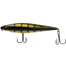 LMAB Topwater Bait Dog Vibe 85F, Stick Bait 8.5 cm, Surface Wobbler, Hardbait, Lead-Free, Surface Bait for Walk The Dog, Bass, Aspp Artificial Bait, Surface Bait Pike (Real Perch)