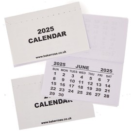 Baker Ross FN312 Calendar Pads 2025 - Pack of 20, Kids Make Your Own Calendar Craft Accessories