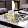 CREAMIC Floral Pattern Rectangle Tissue Box Cover Modern PU Leather