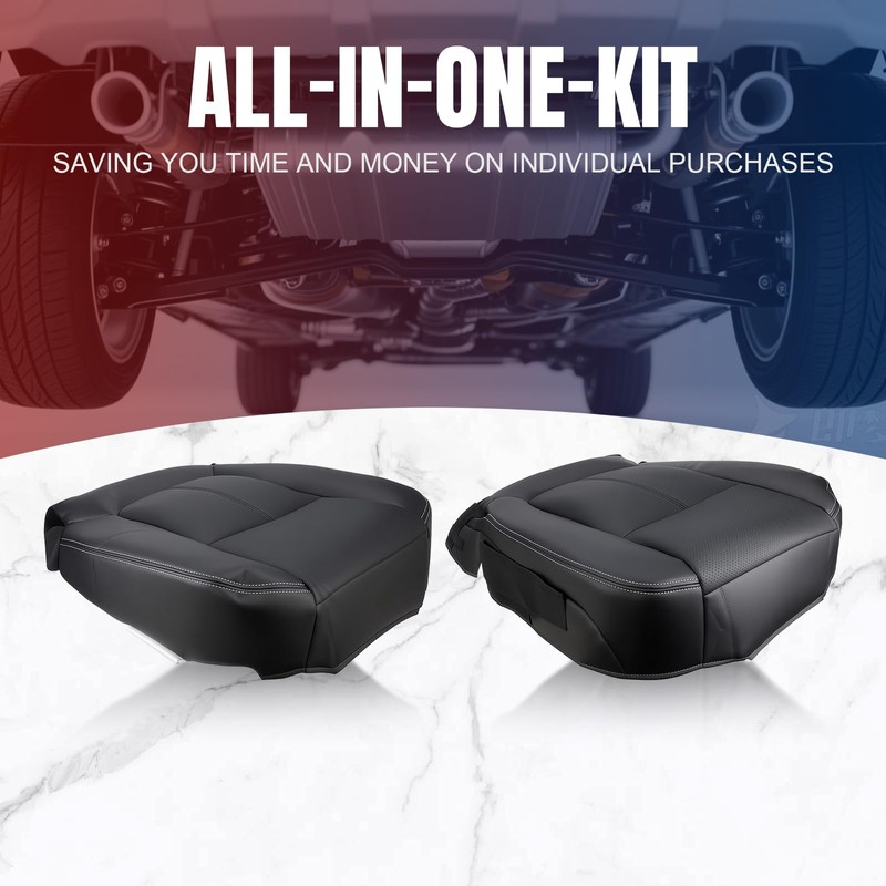 AUTOKAY Driver & Passenger Perforated Seat Cover Fits for Ford
