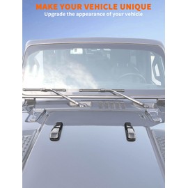 Savadicar 2-Piece Carbon Fiber Hood Hook Trim Cover for Jeep Wrangler JL JLU 4xe & Gladiator JT 2018-Present – Exterior Decorative Upgrade Accessories