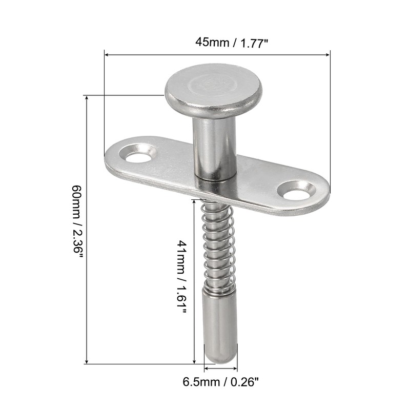 sourcing map Plunger Latches 2.36 x 1.77 Spring Loaded Latch