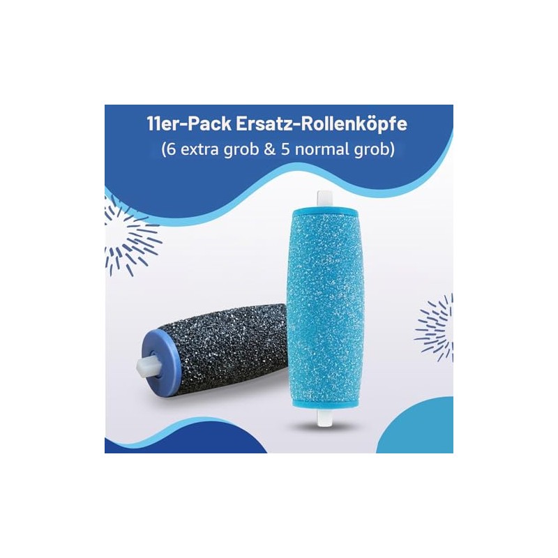 Pack of 11 Callus Remover Replacement Rollers, Includes 6 Extra
