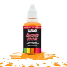 U.S. Art Supply Ready to Spray Special Effects Neon Yellow Acrylic Airbrush Paint - 1oz Bottle, Professional Grade Non-Toxic Water-Based Colors for Vibrant & Permanent Results