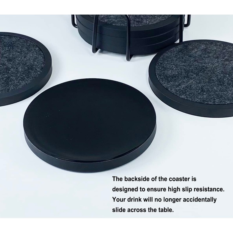 Absorbent Coasters for Drinks with Holder - 6packs, Silicone Coaster