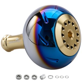 HEIGHTEN 723 45mm Power Reel Handle Knob 4 Colors Shimano B Type Daiwa Large Size Universal Aurora Series (Gold)