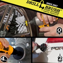 Nylon Brush Power Scrubber Attachment for Drill - Glass Cleaner - Carpet Cleaning - Rim - Wheel Scrubber - Car Interior Detailing Kit - Cleaning Tools - Upholstery Scrubbing Tool - Motorcycle