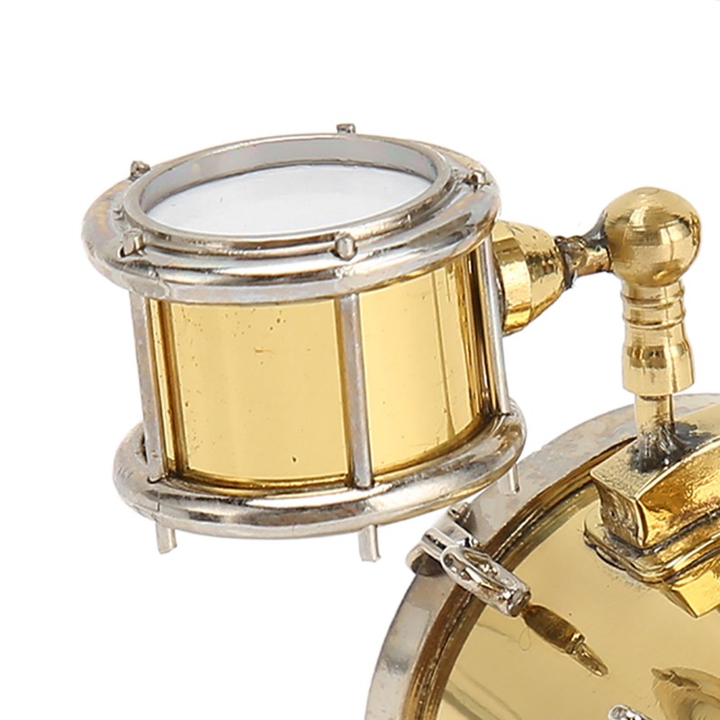Copper Miniature Drum Set Model with Case Mini Percussion Musical