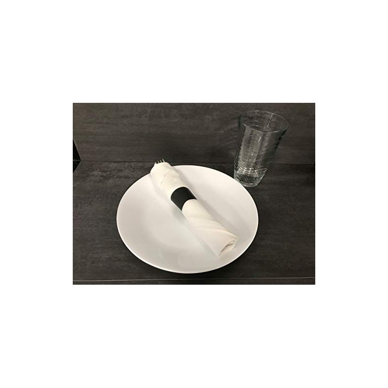 Raise Self-Adhesive Napkin Bands (6" x 1.5") (Black, Pack of