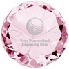 Crown Awards Customizable Pink Crystal Award, 2" Engraved Golf Ball