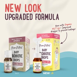 Mama Natural Baby Probiotic Drops | Pediatrician-Approved Infant Probiotic Colic Drops – Infant Gas, Constipation, Fussiness & Immune Support Supplement – 10 Strains & 4 Billion CFU with MCT Oil