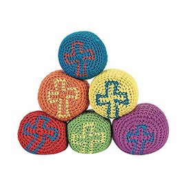 Fun Express Religious Cross Knitted Kick Balls (Set of 12) Sunday School and VBS Supplies