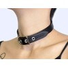 JAJABOON Leather Choker Unisex Color Variation Leather, Black
