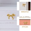 PASOLABE 2Pcs Gold Bow Knobs for Dresser, Bow Cabinet Knobs
