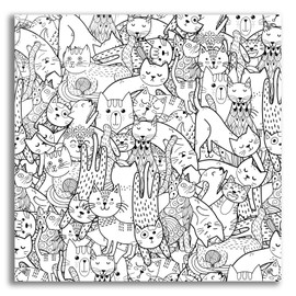 Epic Art 'Coloring Book Cats' by Epic Portfolio, Acrylic Glass Wall Art, 24"x24"