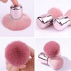 AIMALL 2pcs Mushroom Head Makeup Brush Set, Pink Loose Powder