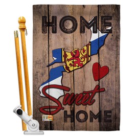 Ornament Collection HS191174-BO Nova Scotia Sweet Home World Canada Provinces Decorative Vertical, House Flag Set 28"x 40" w/Flagpole, Multi-Color