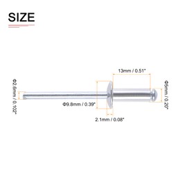 DTGN 5mm x 13mm (DxL) Blind Rivets 60pcs Mechanical Connection Aluminum Dome Opening Rivets Open Rivets