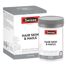 SWISSE Hair Skin & Nails - Supplements for Hair, Skin and Nails with Milk Thistle, Biotin and Zinc, Supplements with Vitamin C for Collagen Formation - Beauty & Health Care, Made in Italy, 60 Tablets