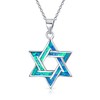 Hanukkah Magen Judaic Open Created Blue Opal Star Of David