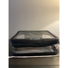 Net a Porter Clear Black Zippered Makeup Skincare Packing Tote 9x7x3 NWT