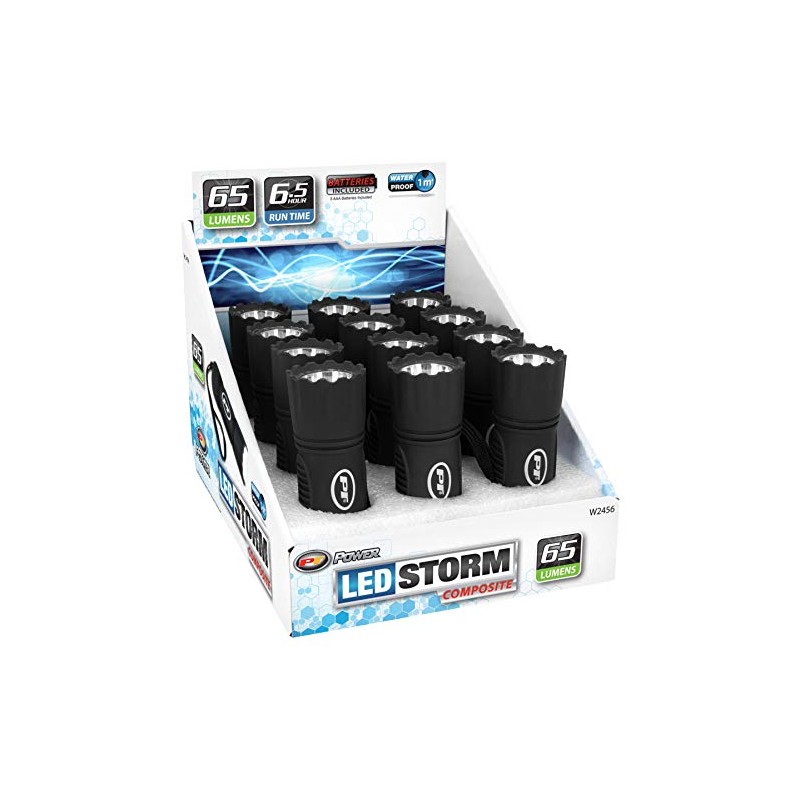 Performance Tool W2456 Storm 65lm Black Composite Flashligth (Sold as
