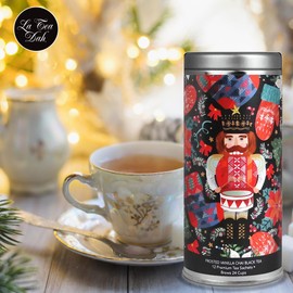 Holiday Tea Collection by La Tea Dah - Nutcracker Frosted Vanilla Chai | Merry Christmas Tea Tin | Gourmet Black Tea with Vanilla & Spices (12 Sachets)