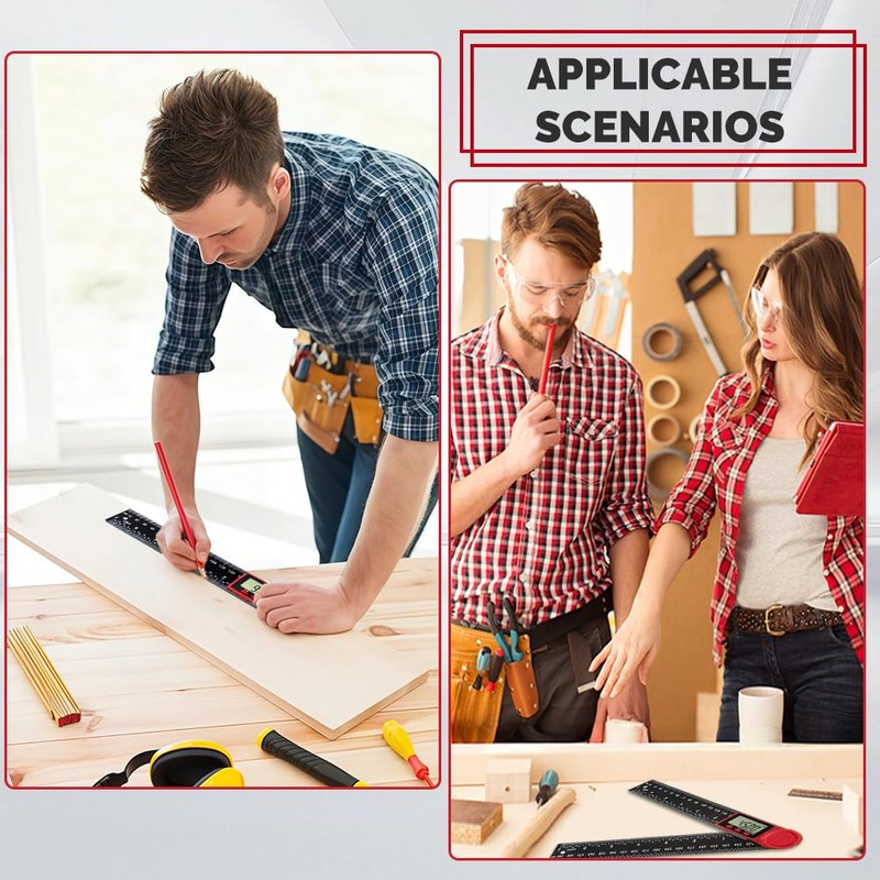 flintronic Digital Protractor, 2-in-1 Digital Protractor with LCD Display, 360°