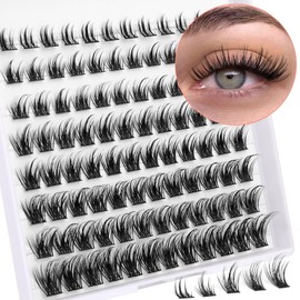 Epzia Lash Clusters DIY Eyelash Extensions 96pcs Cluster Lashes Wispy False Eyelashes C D Curl Individual Lashes Extensions 8-16MM Mega Fluffy Eyelash Clusters by