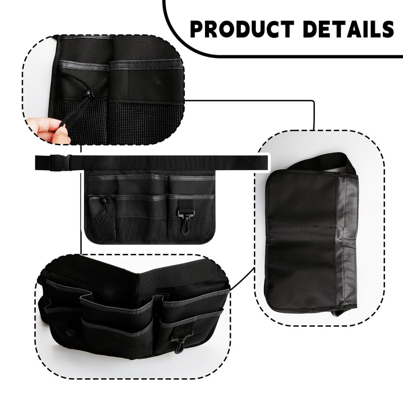 Bojueshaw Gardening Tool Belt with 8 Pockets,Adjustable Waist Bag,Waterproof Oxford