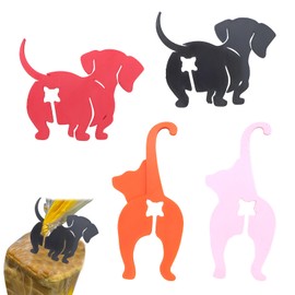 4 Pack of Fun Butt Bread Clips– Reusable Food Bag Clips,3D Printed Animal Shaped Sealing Tool for Snacks, Biscuits, and Pet Food - Novelty Kitchen Storage Accessories