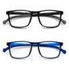 DOOViC 2 Pack Sports Style Reading Glasses TR90 Comfortable and