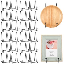 Mixweer 24 Pcs Plate Stands for Display Metal Display Stand Photo Easel Stand Book Holder Picture Stand for Decorative Display Easels Picture Frame Stand Plate Rack (4.3 Inch)