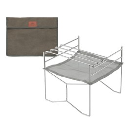 CAMPINGMOON Portable Mesh Fire Pit with Cooking Grate (L 16.5'' x W 16.5'' x H 12.6''), Carry Bag SOLO-303