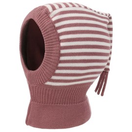Twotone Stripes Balaclava maximo winter beanie kids beanie (51 cm - rose)