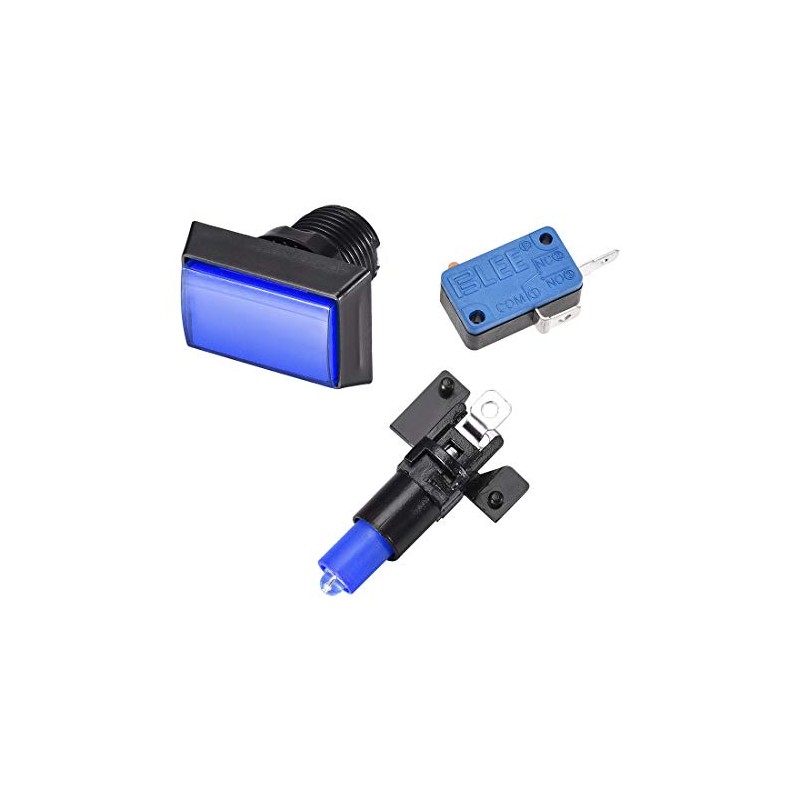 uxcell Game Push Button 49x33 Rectangle 12V LED Illuminated Push