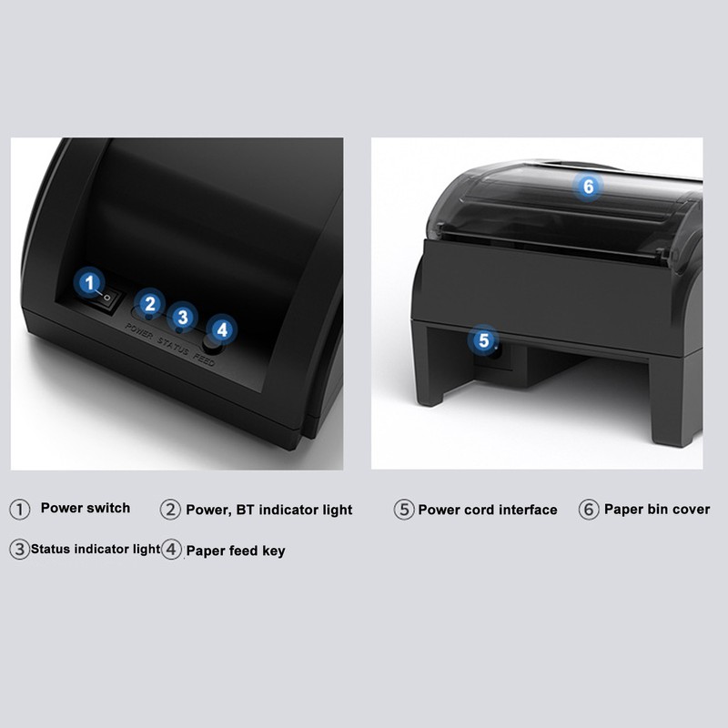Thermal Receipt Printer BT Quick Printing Label Printer for Supermarket